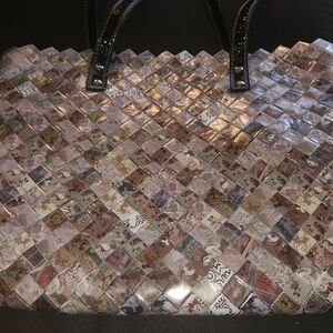 Disney Brown and Gray Tote Bag with Mosaic Pattern